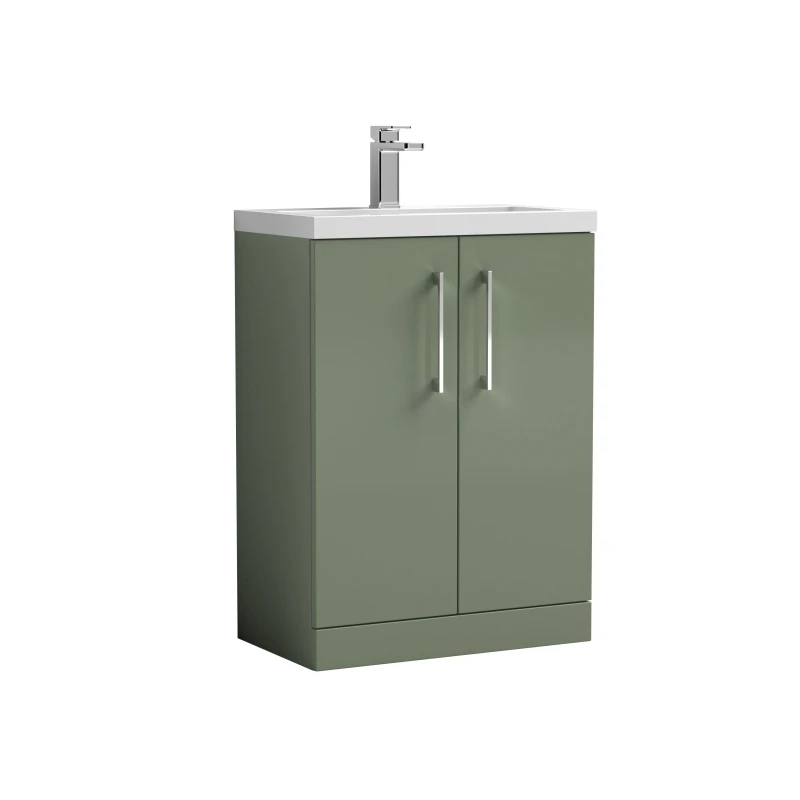 Image of Balterley Compact Floor Standing 2 Door Vanity Polymarble Basin 600mm Green Green