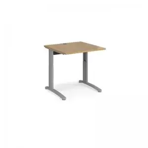 image of TR10 height settable straight desk 800mm x 800mm - silver frame and