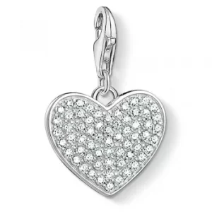 image of THOMAS SABO Sterling Silver Pave Heart Charm 1570-051-14