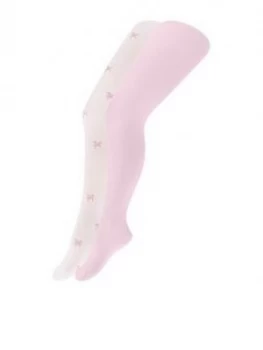 Monsoon Girls 2Pk Nylon Tights - Pink