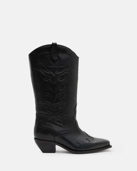 image of AllSaints Dolly Western Leather Boots