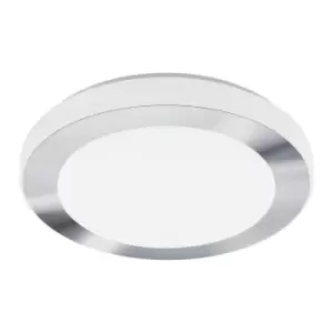 Image of Wall Flush Ceiling Light Colour White Chrome Shade White Plastic Bulb LED 16W