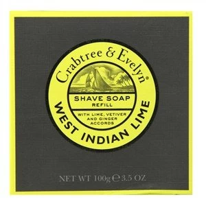 image of Crabtree & Evelyn West Indian Lime Shave Soap Refill 100g