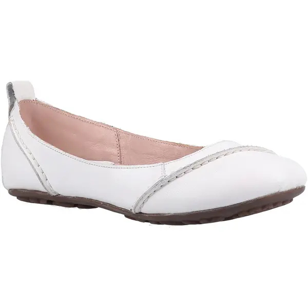Image of Hush Puppies Womens Janessa Leather Ballerina Ballet Pumps - UK 5