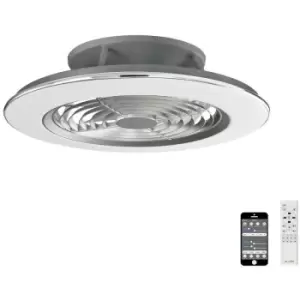 Image of Ceiling lamp fan Alisio Chrome polished,gray 1 bulb 16cm