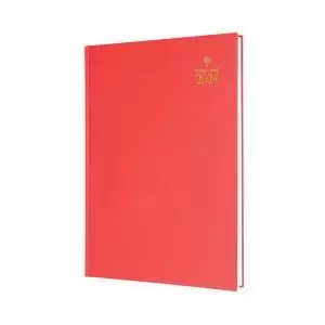 Image of Collins A5 Desk Diary Day Per Page Red 2024 52-15.24 CD52R24