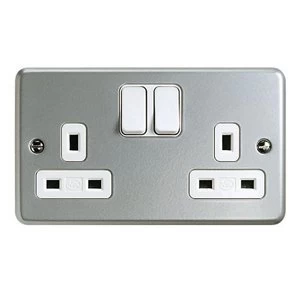 image of MK 13A Grey 2 gang Switched Metal-clad socket