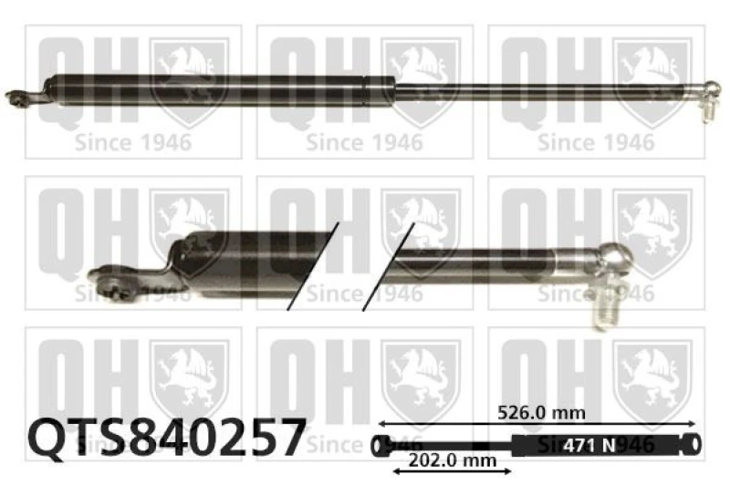 Image of QUINTON HAZELL Tailgate strut QUINTON HAZELL QTS840257