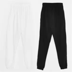 image of Missguided Petite High Waisted Joggers 2 Pack - White