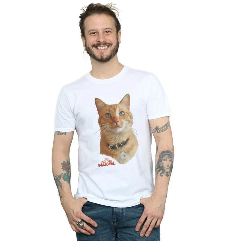 Image of Marvel Marvel Men Captain Goose Photo T-Shirt in White Size: Small White S Male 5059114702992