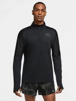Image of Nike Element Run Division 1/2 Zip Top - Black