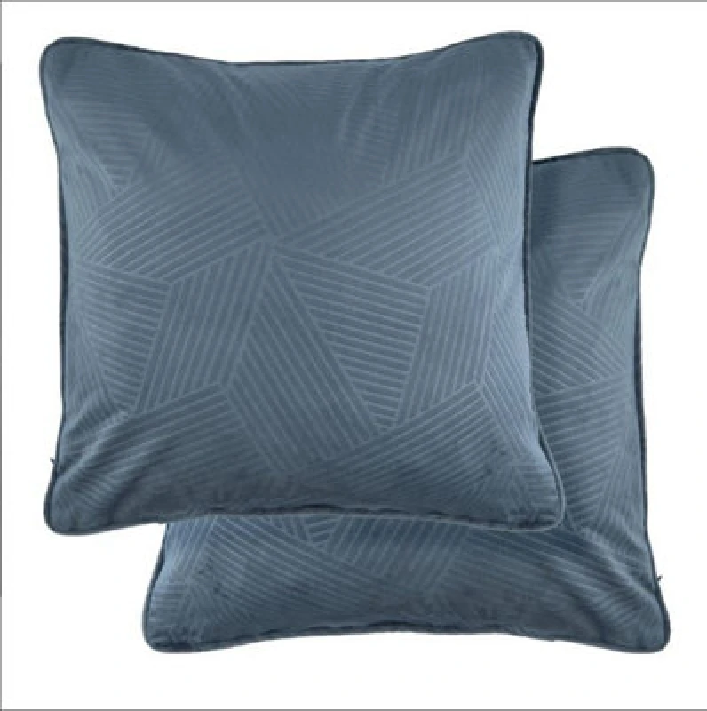 Image of New Edge Blinds Deco Collection Soft Velvet Geometric Cushion Cover in Grey Size: 43cm x 43cm Grey Unisex 43cm x 43 cm