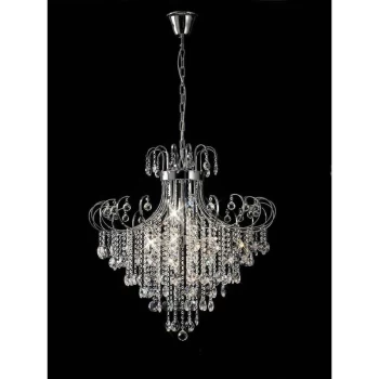 Image of Rosina pendant lamp 8 Bulbs polished chrome / crystal