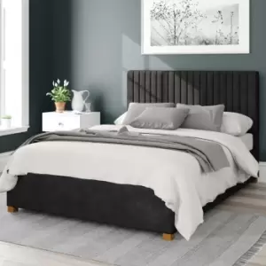 Image of Aspire Grant Upholstered Ottoman Bed Kimyo Linen Charcoal King