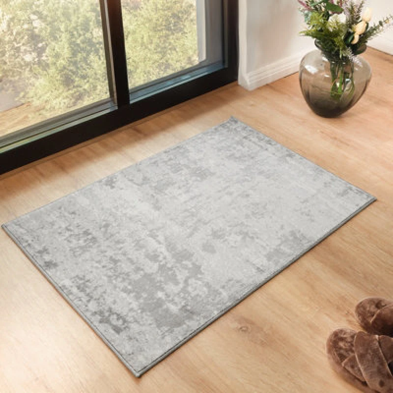 Image of Livabliss Abstract Modern Marble Grey/ivory Victoire Area Rug 60 X 90 Cm - Easy Care, Non Shedding, Ideal For Living Room & Bedroom