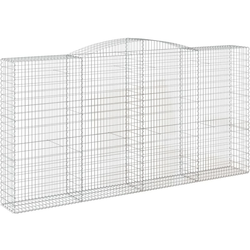 Image of VIDAXL Arched Gabion Baskets 4 pcs 400x50x200/220cm Galvanised Iron Vidaxl 8720845576462