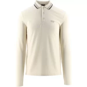 image of BOSS Open White Plisy Polo Shirt