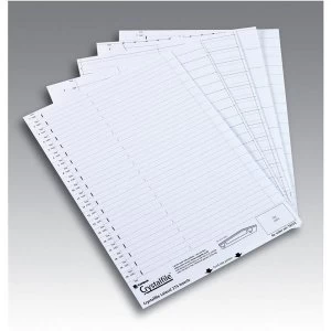 Image of Rexel Crystalfile Classic White Card Inserts Pack of 50 for Crystal Link Tabs