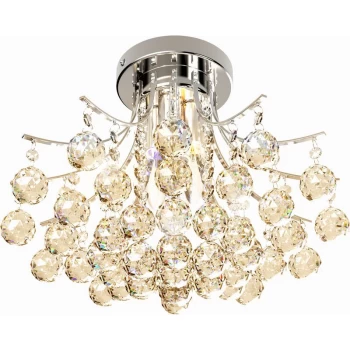 Image of 3 Lights Mordern Style Ceiling Chandelier Pendant Crystal Light w/ Transparent K9 Crystal Droplets D40 X 28H (CM) - Homcom