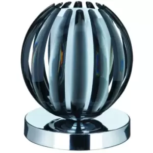 Image of Searchlight Lighting - Searchlight Claw - 1 Light Table Touch Lamp Chrome, Smoked Acrylic with Frosted Glass, G9