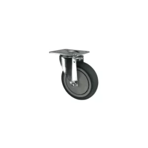 Swivel Plate 100MM Rubber Tyre