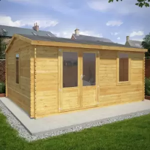 image of Mercia Elite 5m x 4m Garden Office Log Cabin (34mm) - Double Glazed