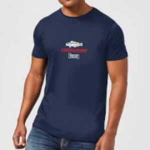 Image of Plain Lazy Codfather Mens T-Shirt - Navy - L