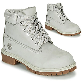 image of Timberland 6 IN PREMIUM WP BOOT Girls Childrens Mid Boots in Grey - Sizes 12.5 kid,13 kid,1 kid