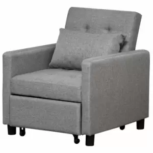 Image of HOMCOM Modern 2-in-1 Single Sofa Bed Grey