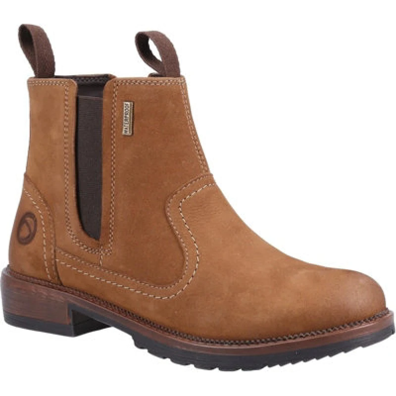 Image of Cotswold Womens Laverton Pull On Waterproof Chelsea Ankle Boots - UK 3 Brown female PS2917TAN3
