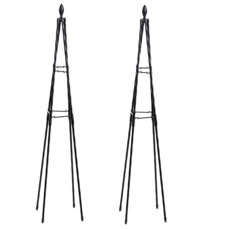 Image of Garden Gear 1.2M Metal Tower Trellis, A-Shape Design, Plastic-Coated Steel, Easy Assembly (X2)