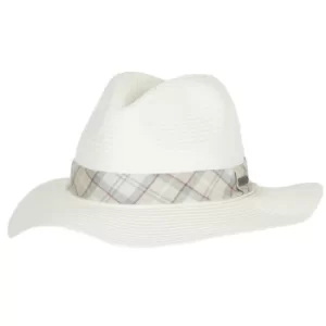 Image of Barbour Womens Brunswick Tartan Fedora Cloud/Silver Birch Large