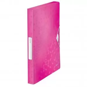 Leitz WOW Box File A4 Polypropylene Pink Metallic - Outer carton of 5