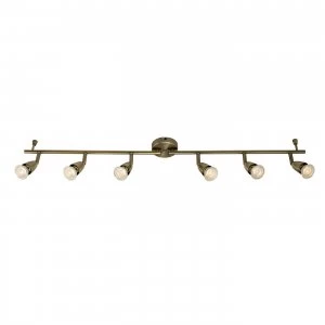 Image of Adjustable 6 Light Spotlight Antique Brass, GU10