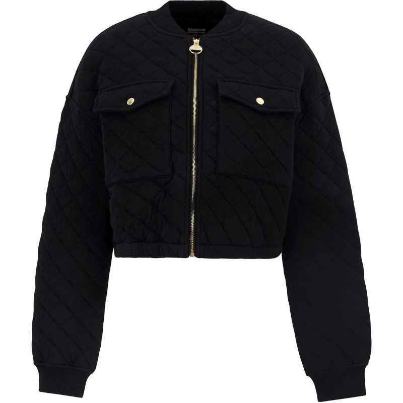 Image of Barbour International Womens Katya Sweatshirt Bomber Black female 14 (L)