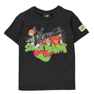 Hype x Space Jam Retro Character Print T Shirt Kids - Black