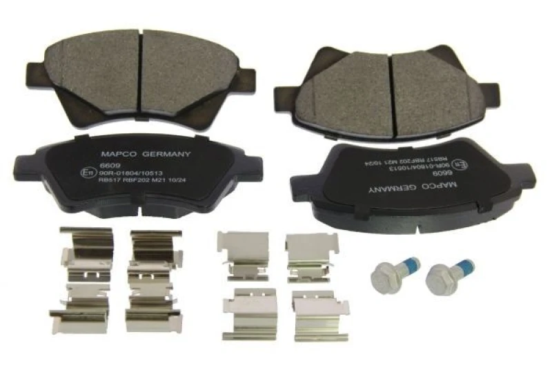 Image of MAPCO 6609 Brake pad set Front Axle, not prepared for wear warning indicator, with anti-squeak plate Brake Pad Set,disc brake (402)
