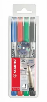 image of Stabilo Write 4 All 0.7mm Fine Highlighter Assorted PK4