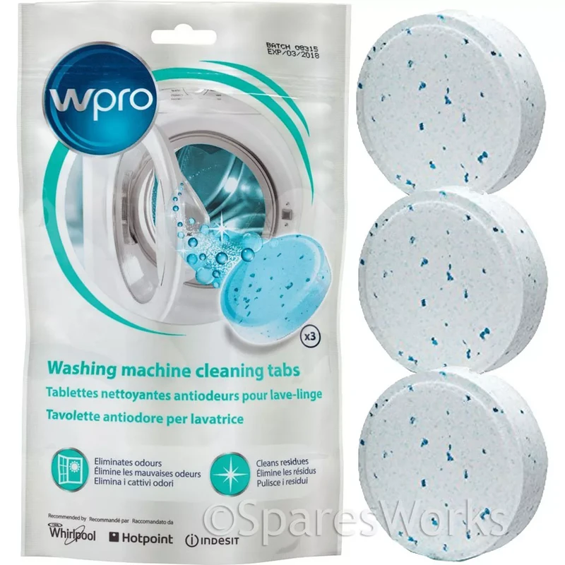 image of Whirlpool Wpro AFR301 C00376307 Powerfresh Washer Odour Prevention Tabool Cleaning Tablets Washing Machine A-CAB138648