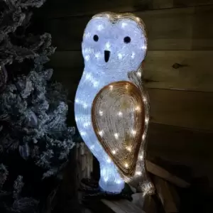 image of Snowtime - The Snowman & Snowdog 2018 56cm Acrylic Owl Figure with 100 Ice White LEDs