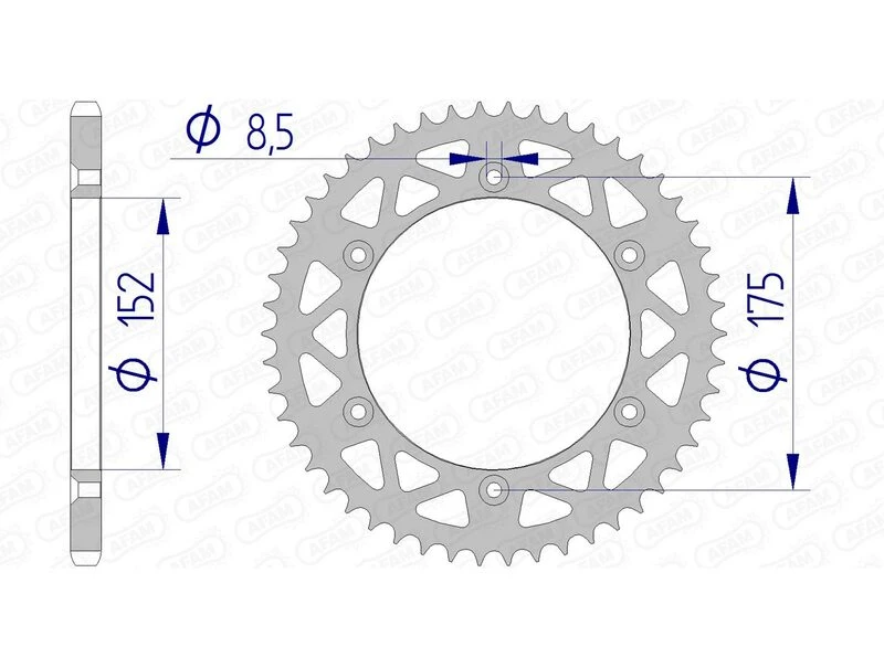 Image of AFAM Aluminium Rear Sprocket 13508 - 520