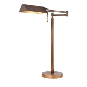 Image of Clarendon 1 Light Task Table Lamp Deep Antique Patina, E27
