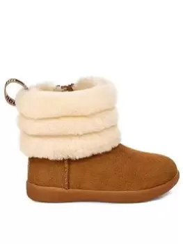 Image of UGG Mini Quilted Fluff Toddler Boot, Chestnut, Size 11 Younger