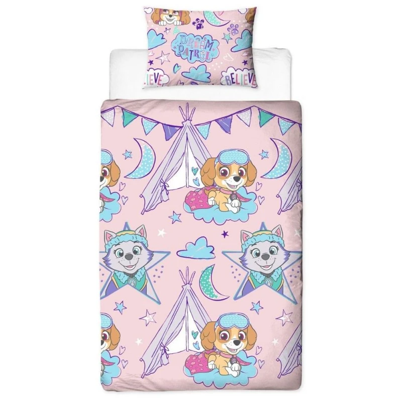 Image of Paw Patrol Paw Patrol Sleepover Duvet Cover Set in Pink Size: Single Pink Single Unisex 5063107564962