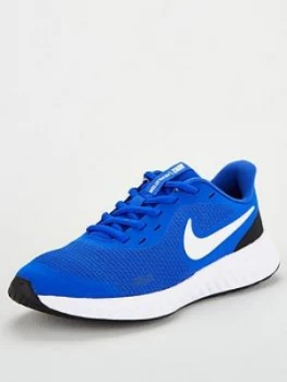 image of Nike Revolution 5 Junior Trainers - Blue/White