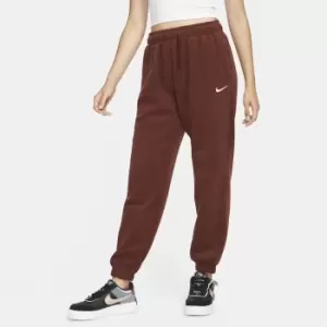 image of Nike W Nsw Essential Plush Hr Jogger, Bronze Eclipse/White, Female, Pants, DD5110-273