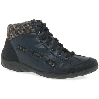 Image of Rieker Jinnie Womens Casual Zip Lace Up Ankle Boots womens Mid Boots in Blue,5,6,6.5,7.5