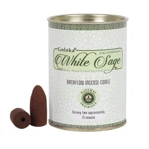 Image of Goloka White Sage Back Flow (Pack of 6) Incense Cones
