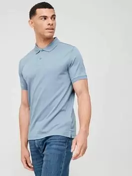 Image of Calvin Klein Smooth Cotton Slim Fit Polo Shirt - Grey Size M Men