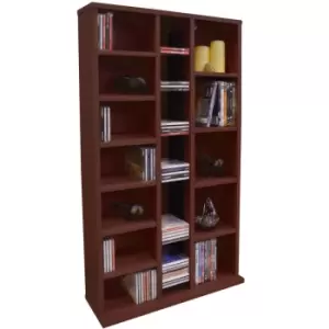 image of Techstyle St Laurence 355 Cd / 130 DVD Bluray Media Storage Shelves Mahogany